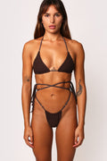 Toweling Tie Bottoms - Cocoa Brown