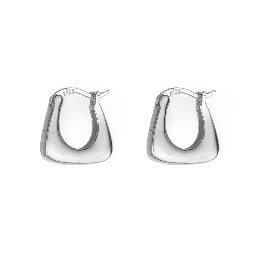 Hilton Square Huggie - Silver