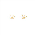 Tiara Zircon Crystal Studs - Gold
