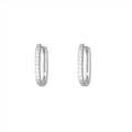 Stevie Crystal Rectangle Huggies - Silver