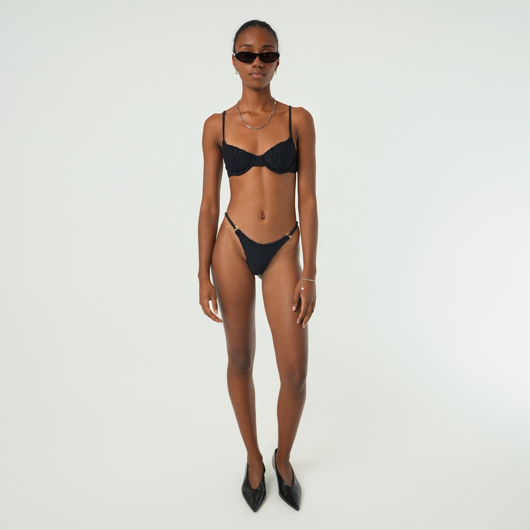 St.St Debbie Adjustable Strap Toweling Bottom Black