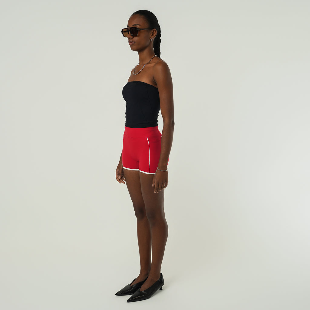 Pin Stripe Shorts - Red