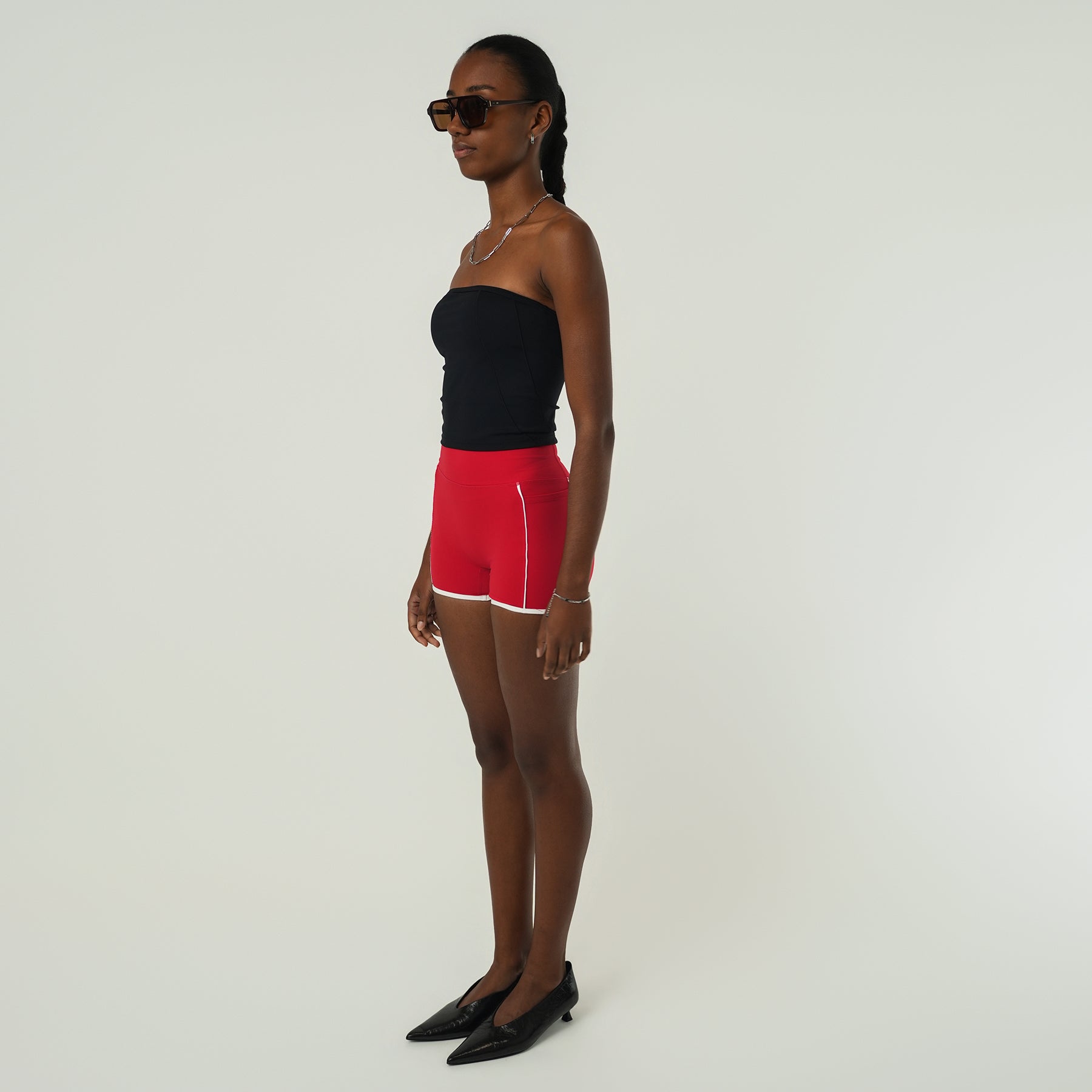 Pin Stripe Shorts - Red