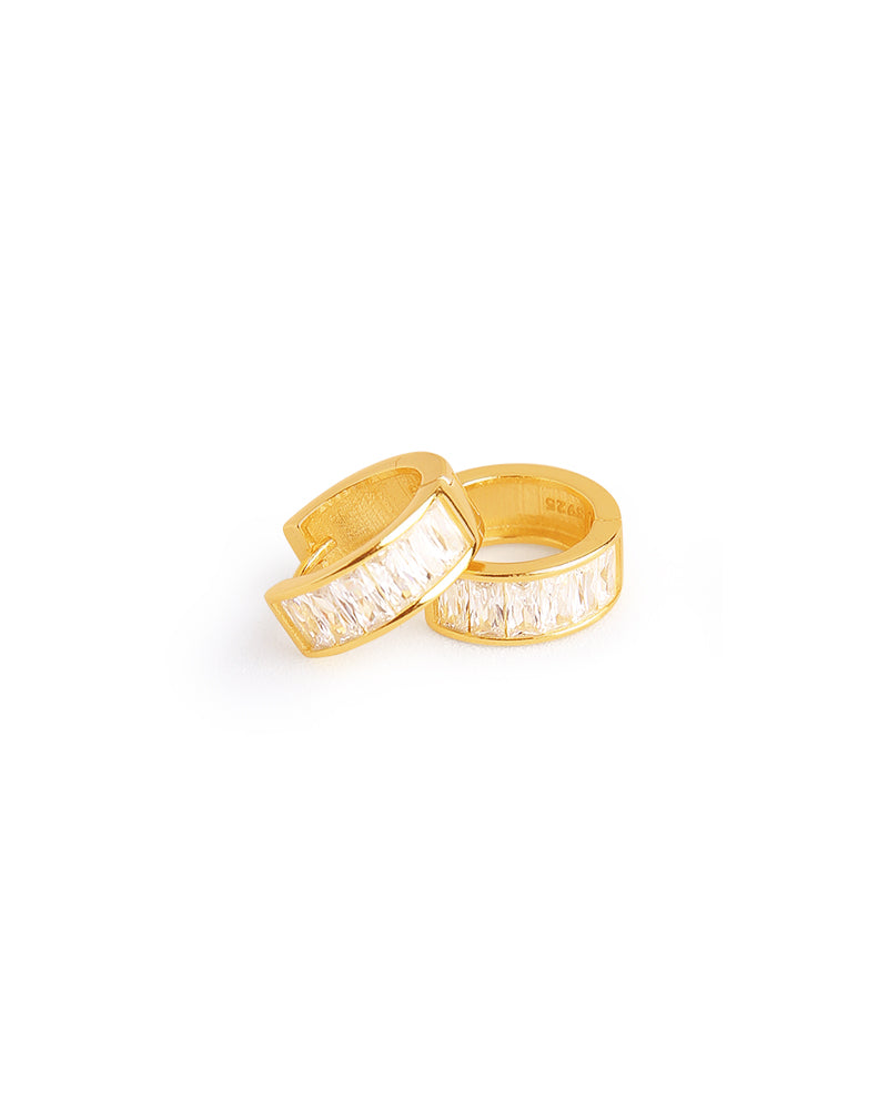 Jasmine Zircon Crystal Huggie - Gold