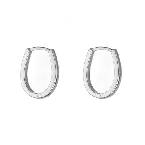 Brody Oval Huggies - Silver