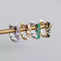 Abstract Zircon Drop Hoop - gold