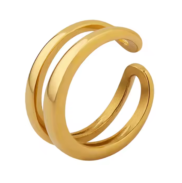 Double Banded Ring - Gold/Silver