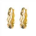 Indigo Wavey Hoop - Gold