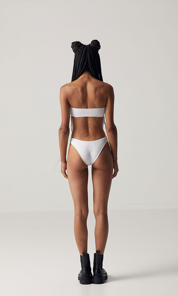 Crinkle Signature Bottoms - White