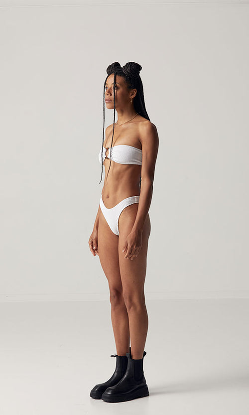 Crinkle Signature Bottoms - White